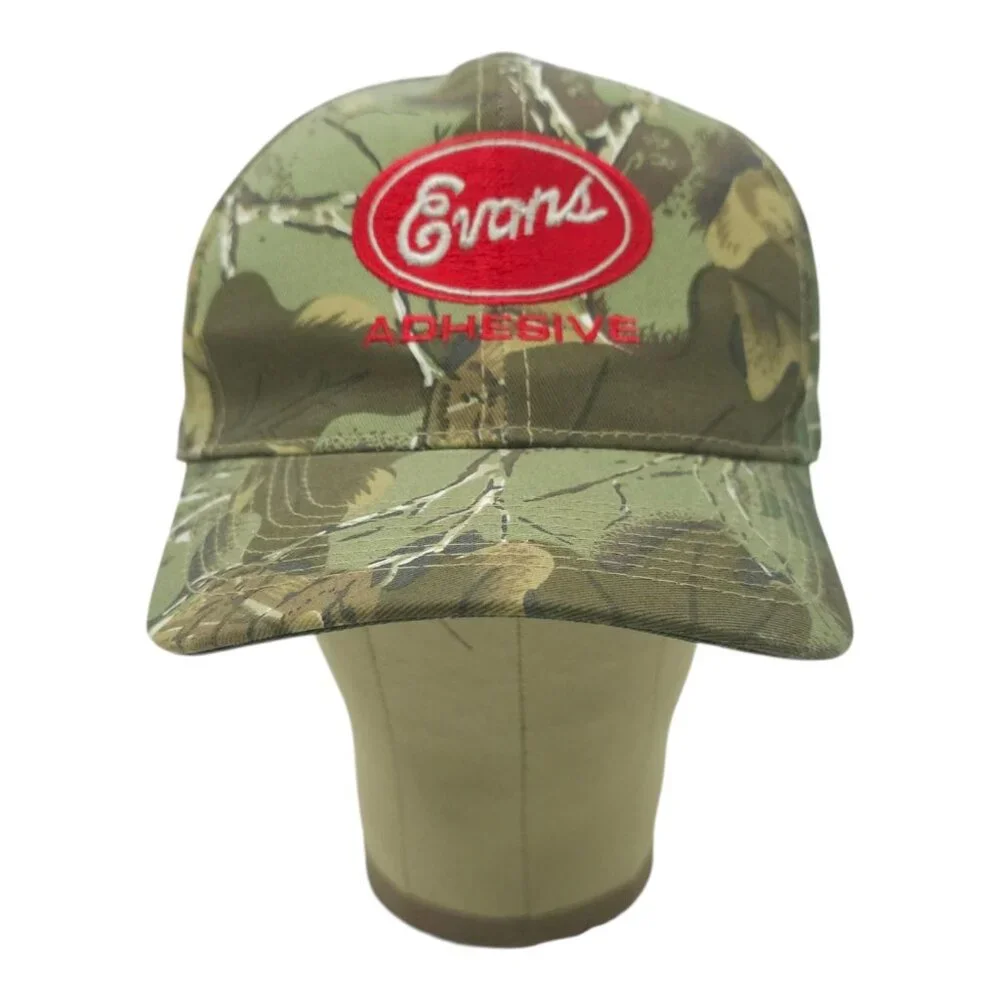 Otto Evans Adhesive Camo Snapback Cap Hat Trucker Baseball Logo Patch NWOT